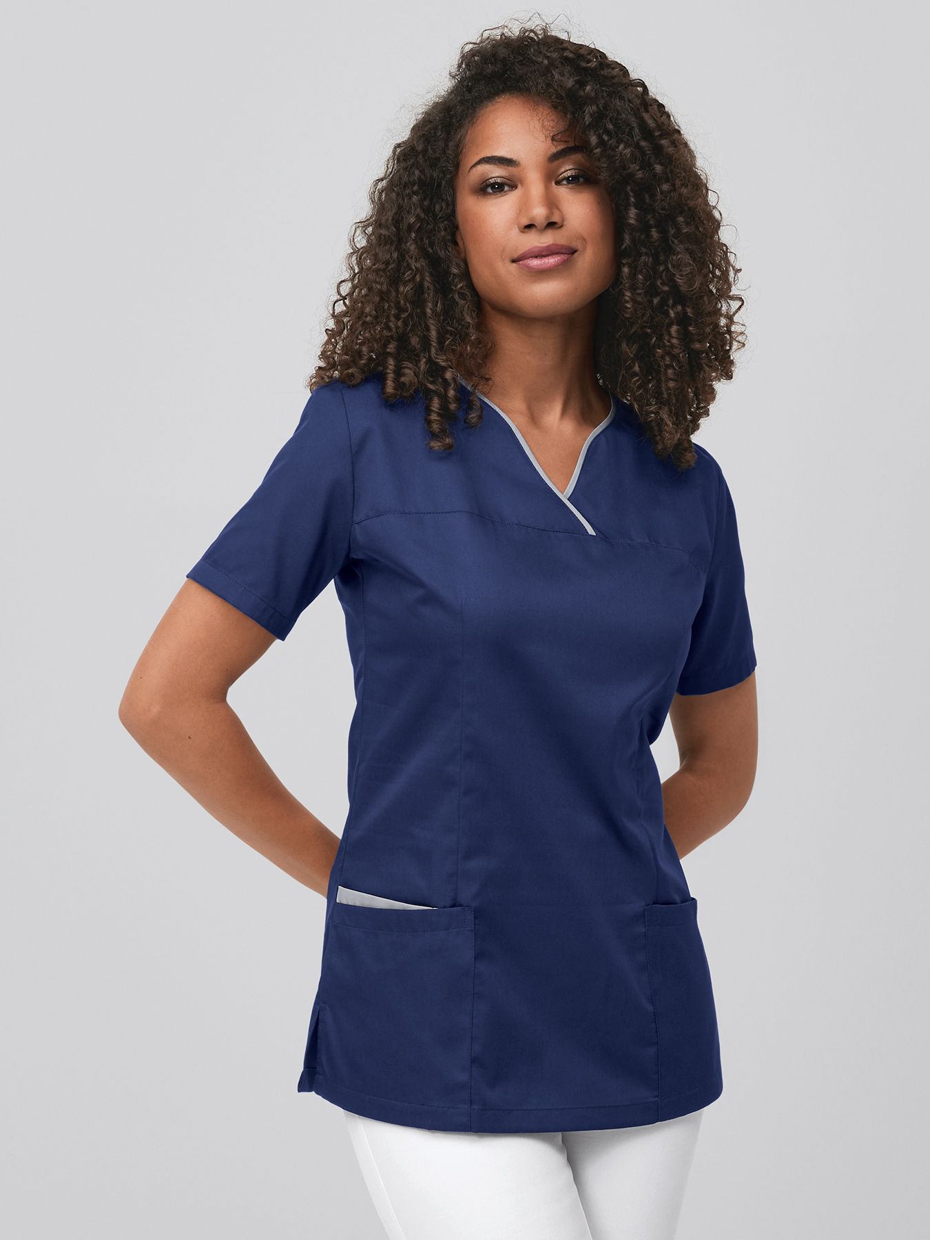 Damtunika med kontrastfärgad kant