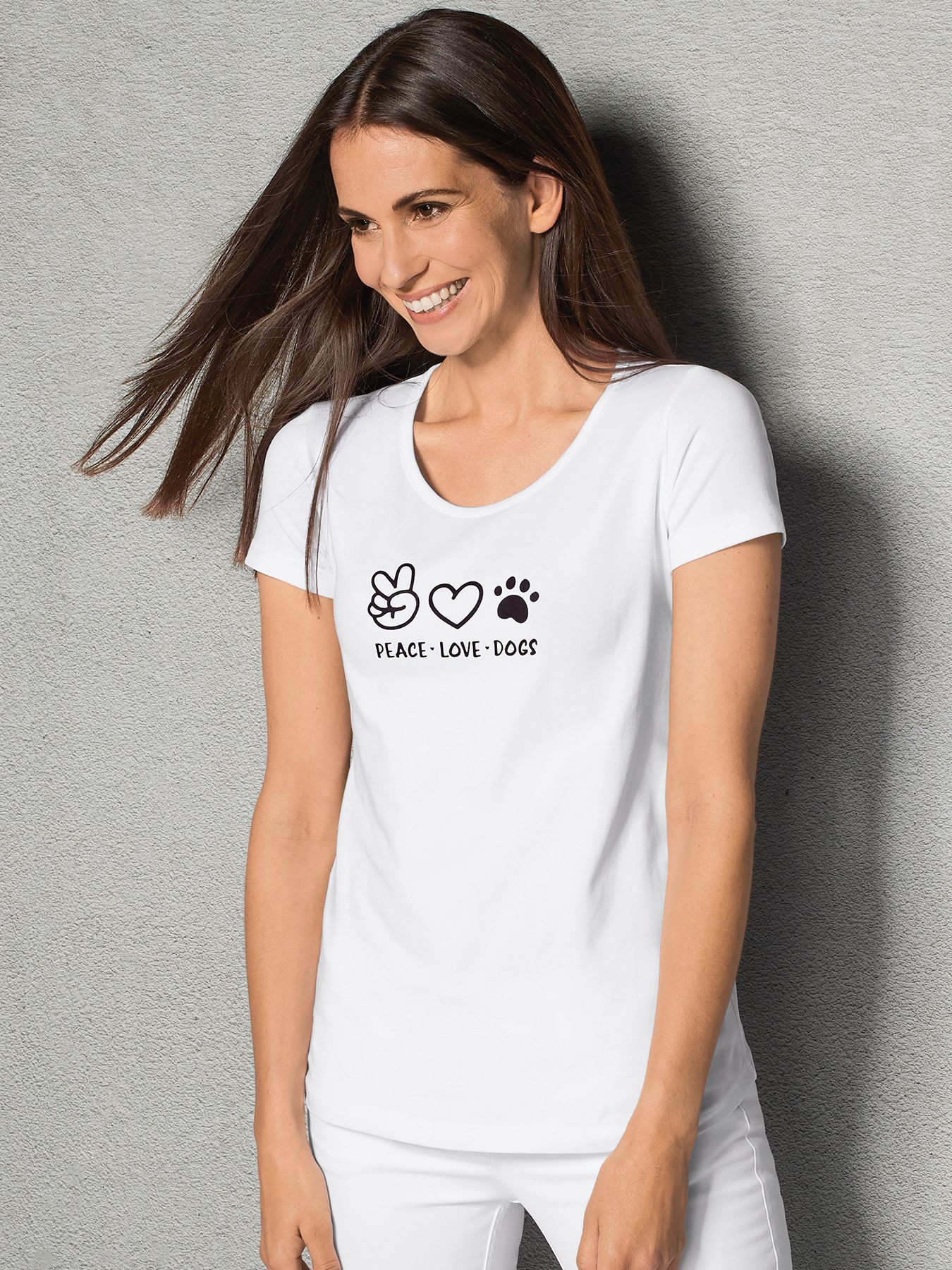 T-shirt med discount peace tryck