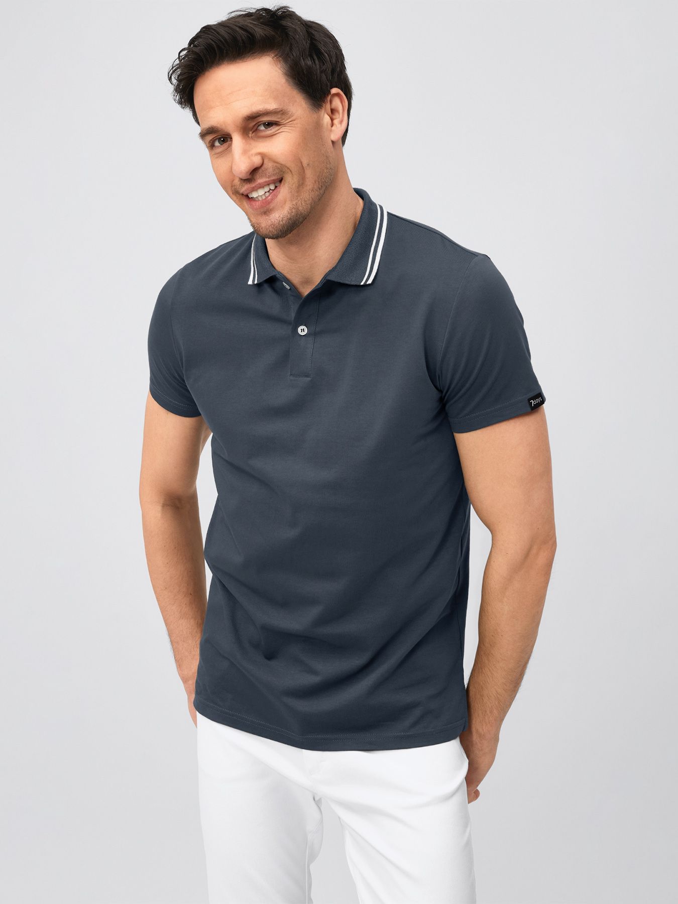 Unisex Pikétröja, single jersey - stickad krage