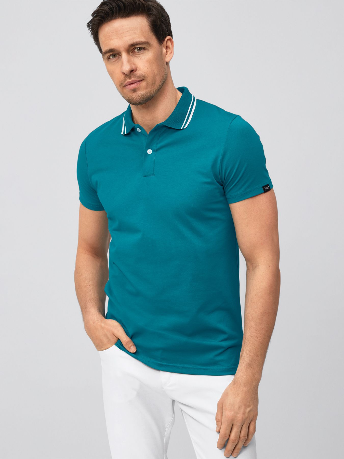 Unisex Pikétröja, single jersey - stickad krage