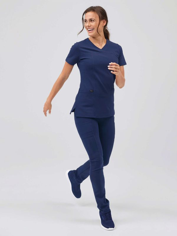 Leggings i ogenomskinlig interlock jersey