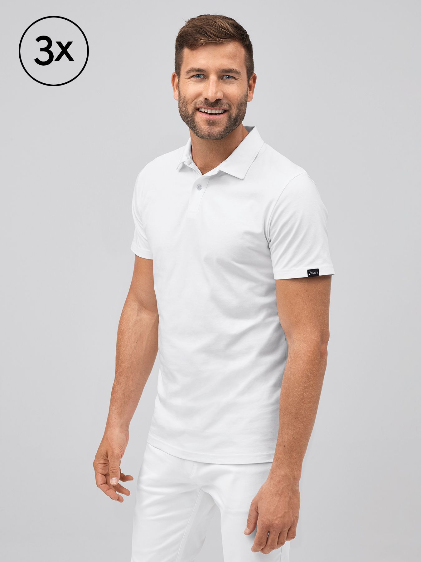 Pikétröja Unisex MADRID, jersey 3-pack - vit