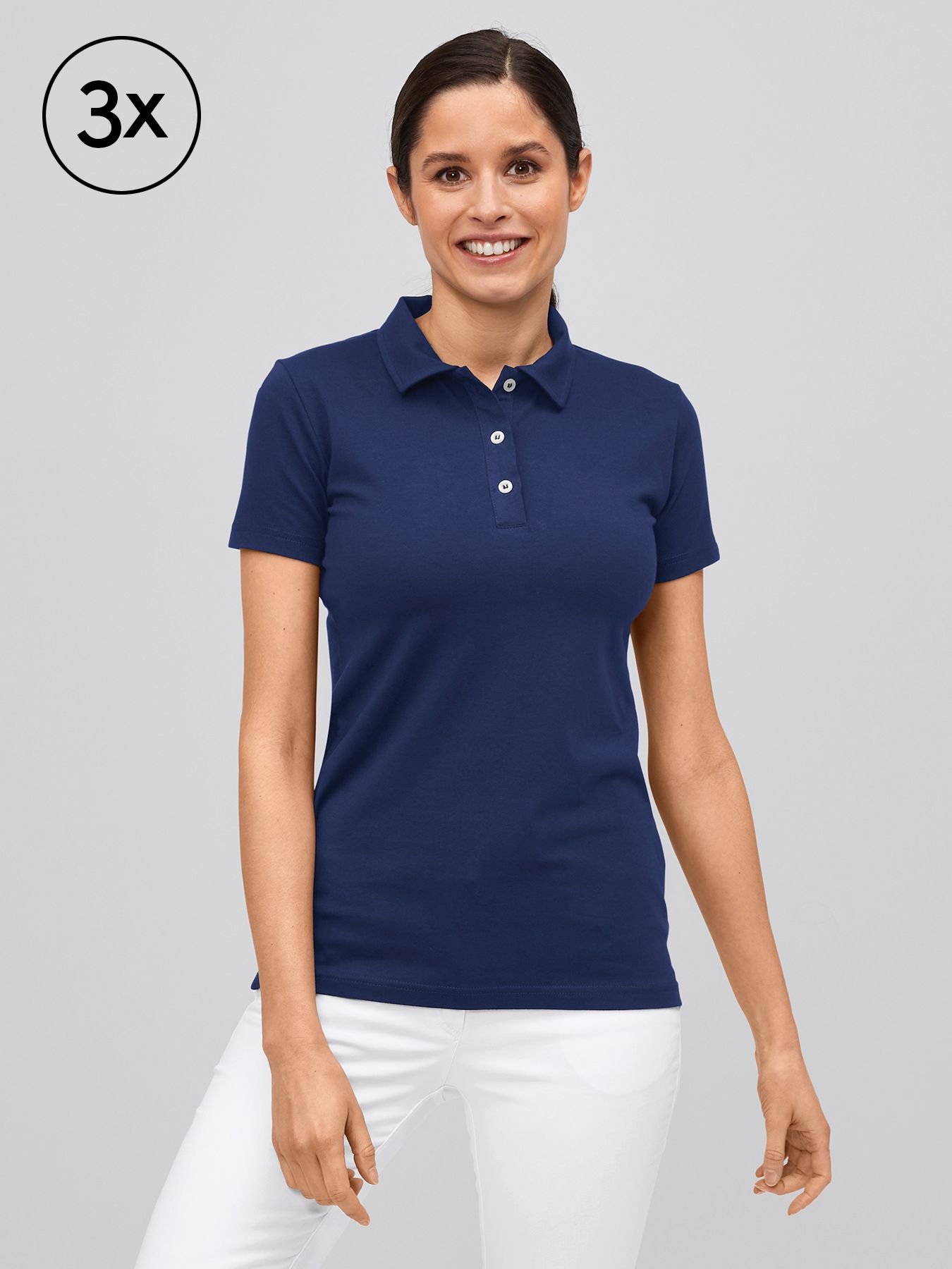 Dam pikétröja MATERA, single jersey 3-pack